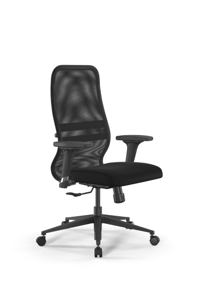 Кресло для руководителя Метта SynchroSit 8 B2-8D - X1+UMF(X1) /Uh00/Wh00/D02P(M20.B11.G19.W02) (Темно-серый | Черный)