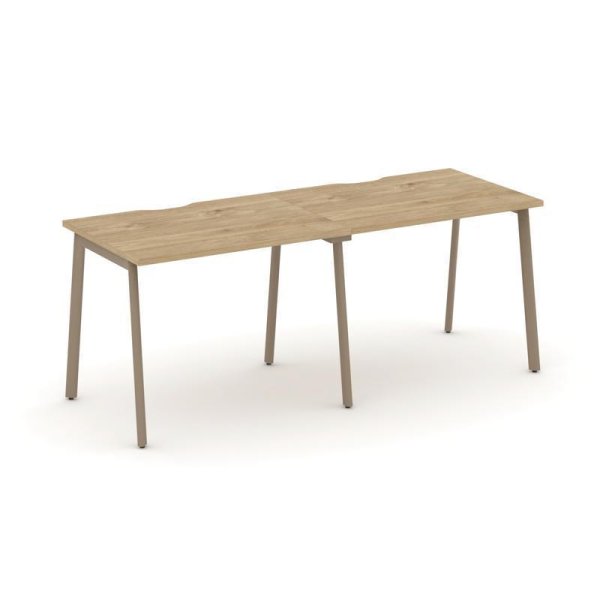 Рабочая станция 2 места ES.RS-2.1-VP (1960х730х750) (Тиквуд Светлый/Металл Латте)