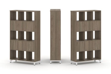 Набор стеллажа 2-х сторонний, 5 ярусов SN.NSD-531 (1121х400х1982) (Вяз Благородный/Металл Белый)