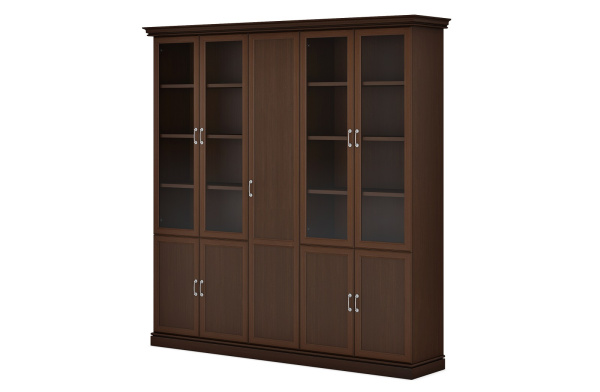 Композиция 2 шкафа комбинированных и 1 гардероб узкий INTER DM (2371х493х2400) (Венге ЦАВО)