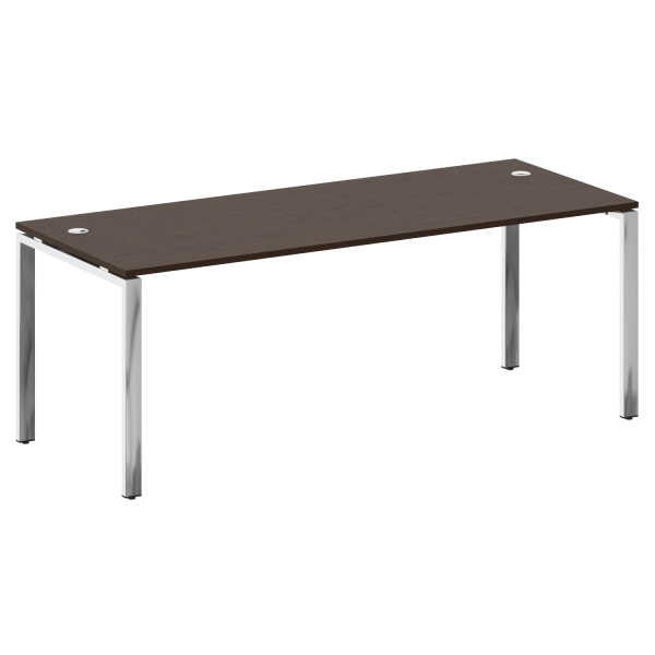 Стол рабочий руководителя на П-обр. м/к БП.СРР-6.8 2000x800x750 (Венге Цаво/Нерж. Сталь)