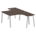 Рабочая станция криволинейная Metal System Style БА.РАС-СА-2.3 1400x2435x750 (Дуб Наварра/Серый металл)