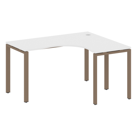 Стол криволинейный правый Metal System Style БП.СА-3 Пр 1400x1200x750 (Белый/Мокко металл)