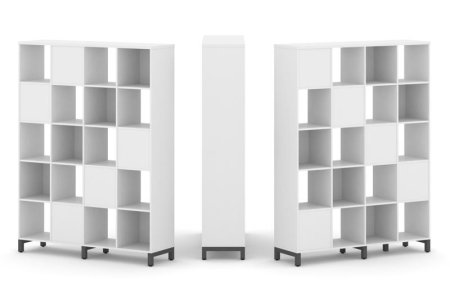 Набор стеллажа 2-х сторонний, 5 ярусов SN.NSD-541 (1488х400х1982) (Белый/Металл Антрацит)