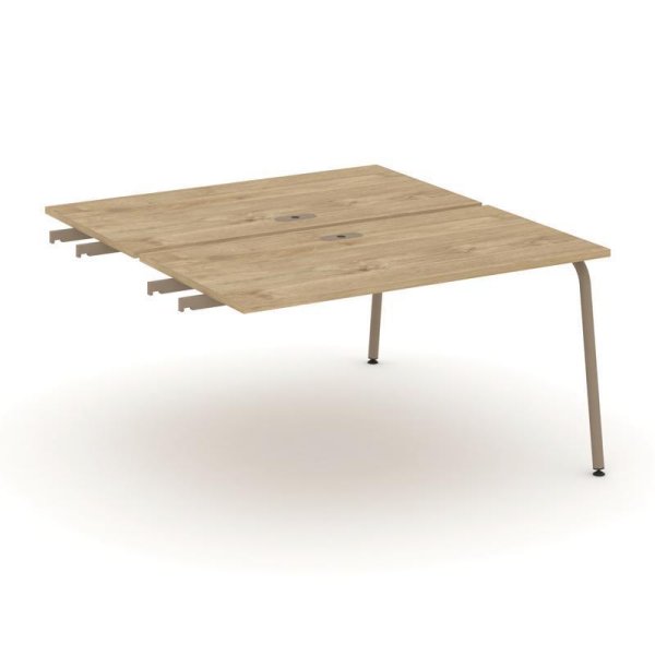 Двойной стол приставка к опорным тумбам ES.D.SPR-3-LK (1380х1500х750) (Тиквуд Светлый/Металл Латте)