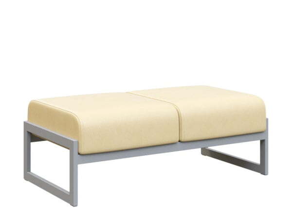 Банкетка двухместная MD.B2  (1255х700х700) (Oregon Бежевый арт.11/Серый металл)