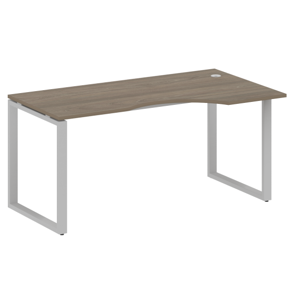 Стол криволинейный левый Metal System Style БО.СА-1 Пр 1600x900x750 (Вяз/Серый металл)