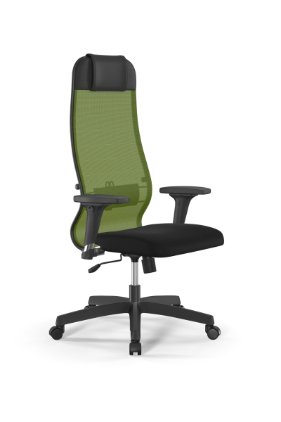 Кресло для руководителя Метта Sit 10 B1-111D - X2+UMF(X1) /Ub00/Wh00/D02P(M09.B02.G15.W01) (Зеленый | Черный)