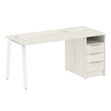 Рабочая станция Metal System Style БА.РС-СТП-1.2 1612x720x750 (Дуб Наварра/Белый металл)