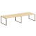 Переговорный стол 2 столешницы Metal System Style БО.ПРГ-2.5 3600x1235x750 (Дуб Наварра/Серый металл)