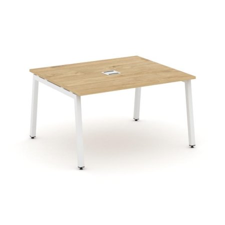 Стол переговорный SN-5A.SPRG-032 (1180х1180х750) (Тиквуд Светлый/Металл Белый)