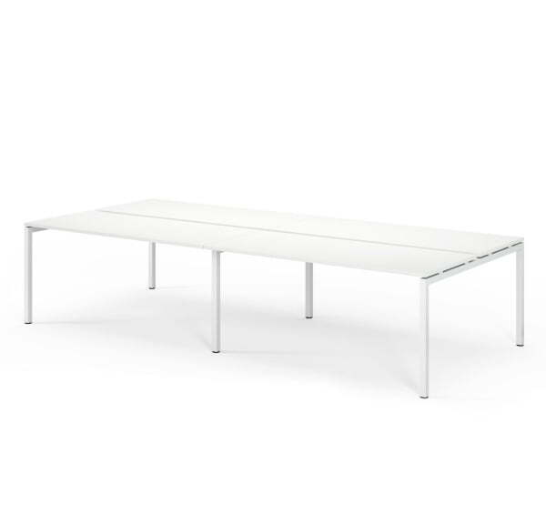 TOUR LIGHT Бенч-система 4 рабочих места 320x143 (Белый/Белый металл)