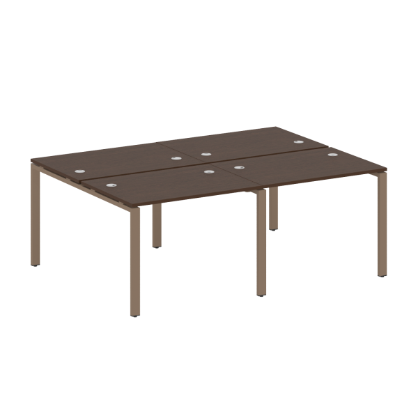 Рабочая станция на 4 раб. места Metal System Style БП.СМ-4.1 2000x1475x750 (Венге Цаво/Мокко металл)