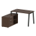 Рабочая станция с тумбой на А-образном м/к Metal System Style БА.РС-СТС-2.2 (L) 1300x1520x750 (Дуб наварра/Серый металл)