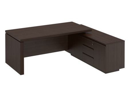 Стол руководителя на опорной тумбе Mark МК 136 2050x1800x760 (Дуб валенсия)