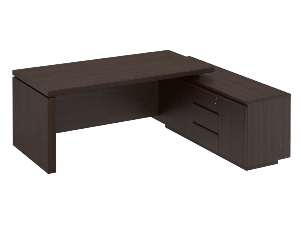 Стол руководителя на опорной тумбе Mark МК 136 2050x1800x760 (Дуб валенсия)