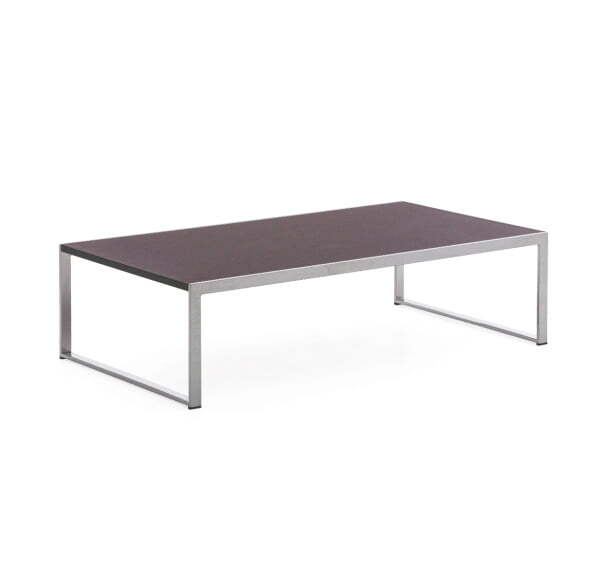 RHODOS стол кофейный, кожа (КОРИЧ/ХРОМ)