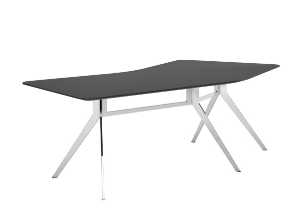 Стол руководителя изогнутый (левый) SUPERJET 228 (2280х1300х740) (Черный матовый)