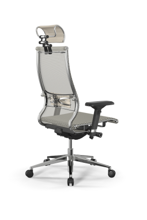 Кресло для руководителя Метта Samurai L2-5D - TS /Kc00/Nc00/D04P/H2cL-3D(M26.B32.G25.W03) (Молочный)