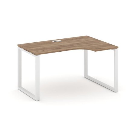 Стол рабочий эргономичный SN-6O.SPA-011(R) (1380х700/980х750) (Дуб Табак/Металл Белый)