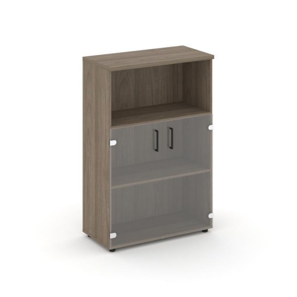 Шкаф средний широкий SN.STS-202 (796х400х1203) (Вяз Благородный/Прозрачный)