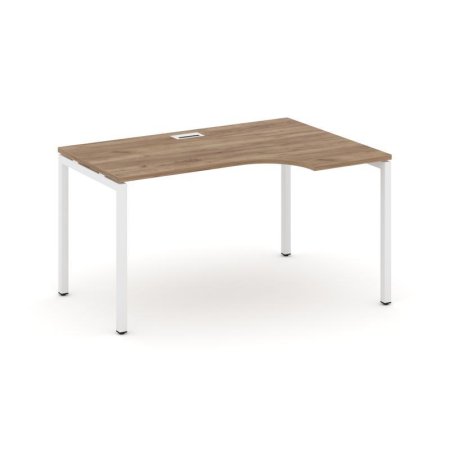 Стол рабочий эргономичный SN-4P.SPA-021(R) (1380х800/980х750) (Дуб Табак/Металл Белый)