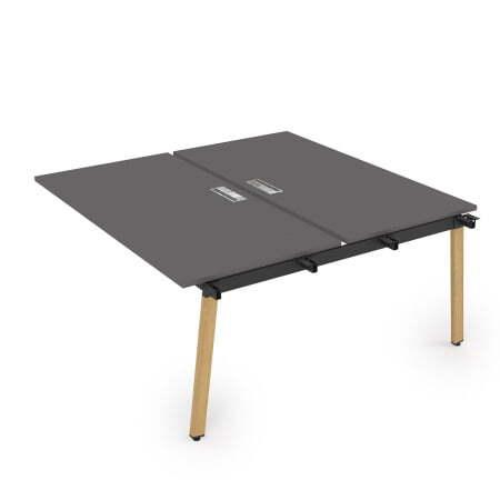 10БДС.289 Стол системы Бенч, сдвоенный, на 2 рабочих места - средний (1400x1635x750) (Graphit mattIron Wood)