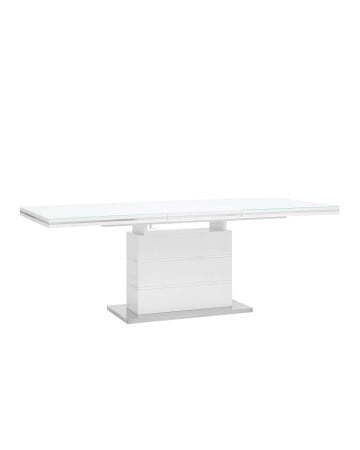 Стол обеденный Глазго раскладной 160-215*90 глянцевый белый (Стол обеденный Глазго белый)