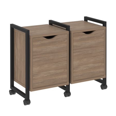 Тумба на колесных опорах наборная VR.L-TN-2.K 970x460x767 (Дуб Аризона/Черный металл)