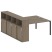 Рабочая станция с опорным шкафом-купе Metal System Style БП.РС-СШК-4.4 2010x2332x1098 (Дуб Наварра/Серый металл)
