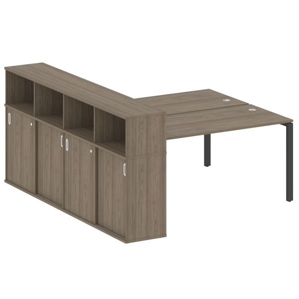Рабочая станция с опорным шкафом-купе Metal System Style БП.РС-СШК-4.4 2010x2332x1098 (Вяз/Антрацит металл)