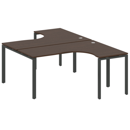Рабочая станция криволинейная Metal System Style БП.РАС-СА-2.4 1600x2435x750 (Венге Цаво/Антрацит металл)