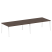 Стол для переговоров (2 столешницы) на А-образном м/к Metal System Style БА.ПРГ-2.5 3600x1235x750 (Дуб наварра/Серый металл)