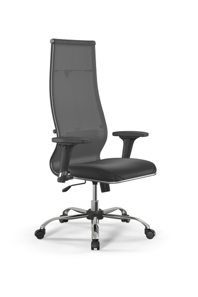 Кресло для руководителя Метта Sit 10 B1-163D - T+Extra /Km00/Wm12/D02P(M09.B21.G20.W01) (Серый | Черный)