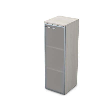 Пенал средний со стеклом и нишей правый Gloss line 9НП.017.6 П 400x450x1245 (Ivory)