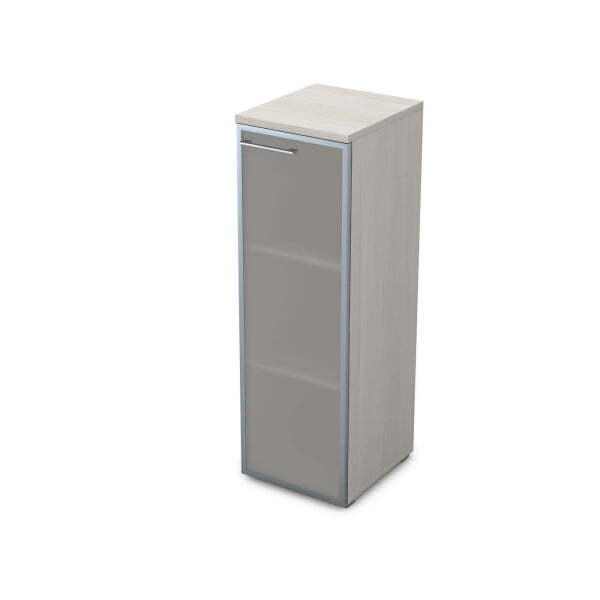 Пенал средний со стеклом и нишей правый Gloss line 9НП.017.6 П 400x450x1245 (Ivory)