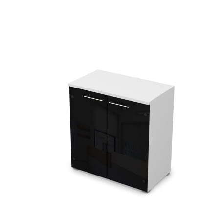 Шкаф низкий со стеклом Gloss line 9НШ.023.4 800x450x845 (Белый премиум)
