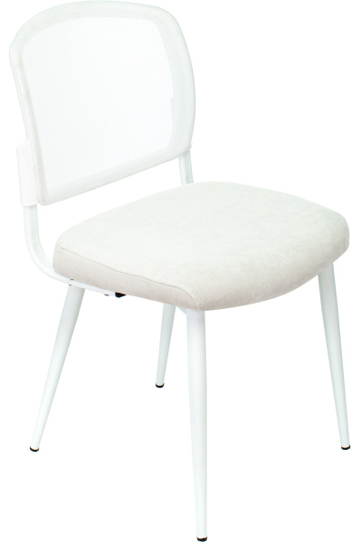 Стул для кухни KF-8W_2 комплект 2шт сетка/ткань белый металл белый на ножках (KF-8W/WHITE_2) (Белый)