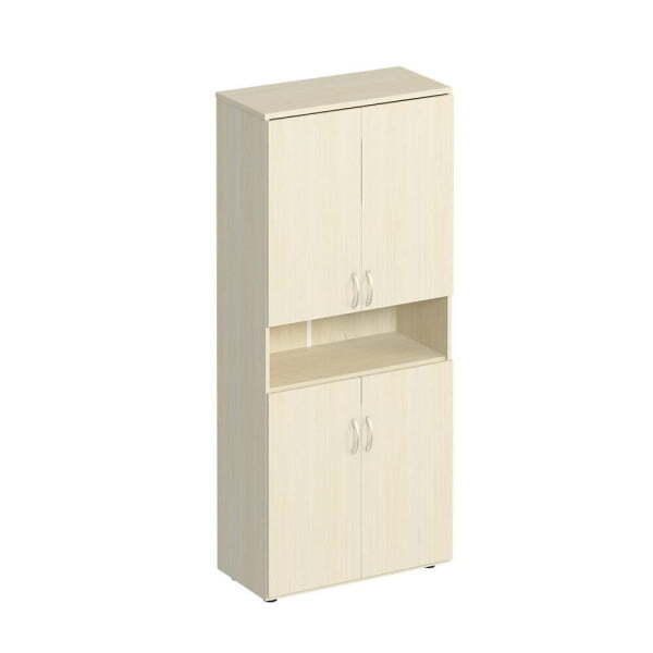 Шкаф для документов закрытый 4-дверный с нишей Комфорт МП2 К 374 800x380x2000 (Дуб шамони светлый)