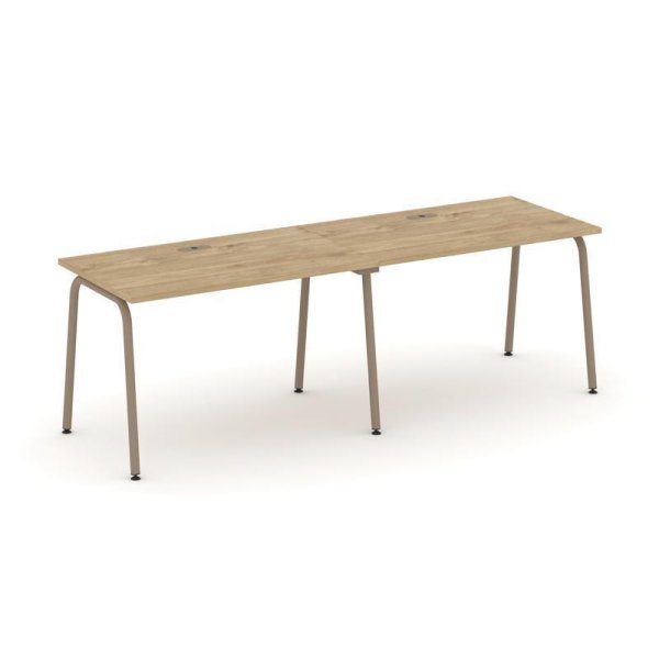 Рабочая станция 2 места ES.RS-2.2-LK (2360х730х750) (Тиквуд Светлый/Металл Латте)