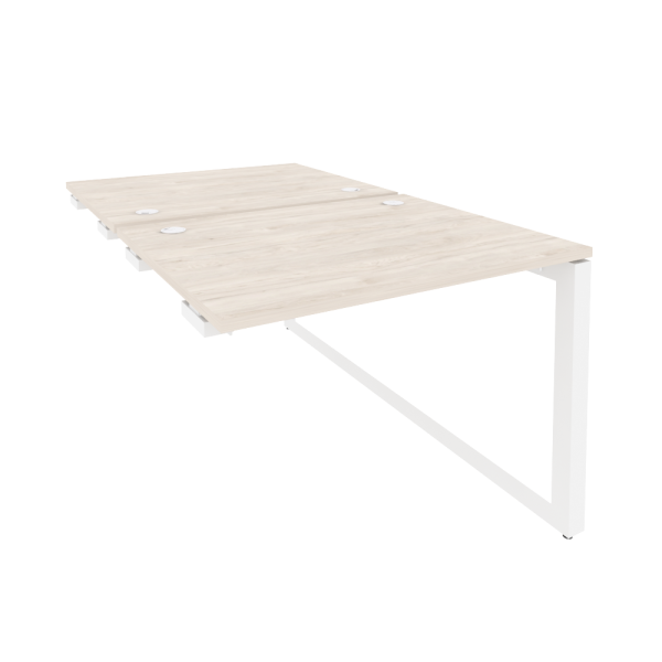 Стол-приставка двойной на О-образном м/к к опорным элем. Onix O.MO-D.SPR-1.8 980x1635x750 (Денвер Светлый/Белый Металл)