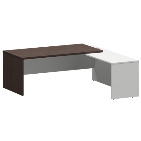 Стол руководителя правый Кортез KZP-20R 2000x2000x750 (Дуб венге/Белый)