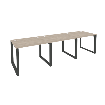 Рабочая станция на О-образном м/к Onix O.MO-RS-3.1.8 2940x800x750 (Дуб Аттик/Черный металл)