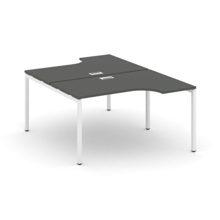 Рабочая станция эргономичная SN-4P.DRPA-012 (1580х1432/1992х750) (Антрацит/Металл Белый)