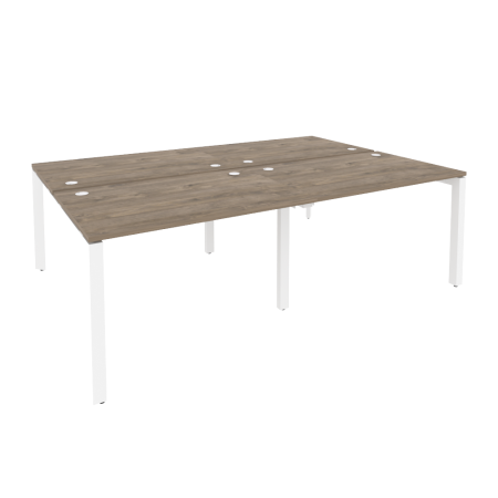 Рабочая станция на П-образном м/к Onix O.MP-D.RS-4.2.8 2360x1635x750 (Тиквуд Темный/Белый Металл)