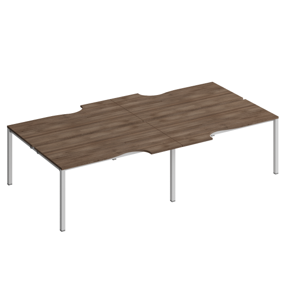 Рабочая станция со столами эргоном. на металлокаркасе КФ (4х160) Комфорт КФ К.1150-2 3200x1840x750 (Дуб шамони темныйСерый)