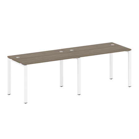 Рабочая станция на 2 раб.места Metal System Style БП.СМ-2.2 2400x720x750 (Вяз/Белый металл)