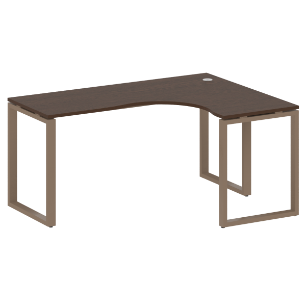 Стол криволинейный правый Metal System Style БО.СА-4 R 1600x1200x750 (Венге Цаво/Мокко металл)
