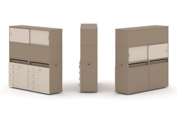 Тумба двойная + высокая надставка ES.NB.2V-6 (1500х410х1520) (Латте/Капучино)