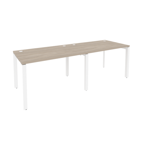 Рабочая станция на П-образном м/к Onix O.MP-RS-2.2.8 2360x800x750 (Дуб Аттик/Белый Металл)